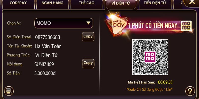 Nạp tiền VE88 qua ví điện tử thời thượng