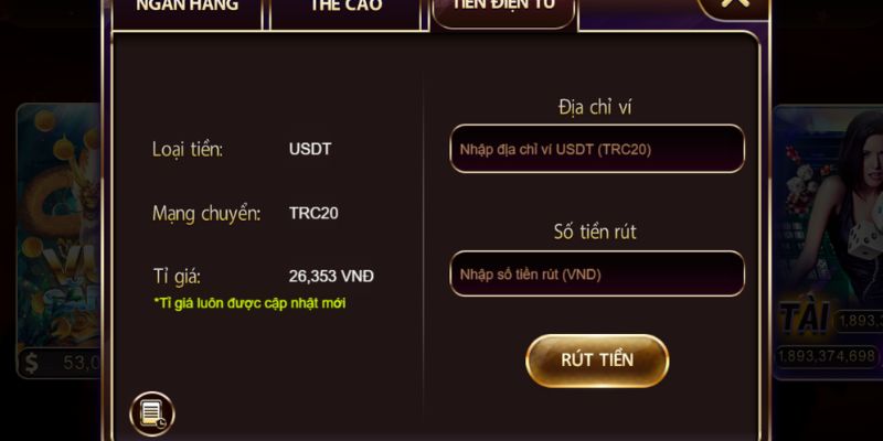 Rút tiền VE88 qua ví điện tử nhanh chóng